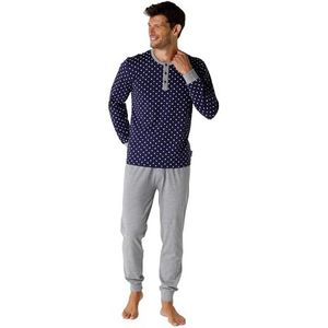 LVB Lange Seraphim katoenen jersey pyjamaset, blauw, S heren, Blauw, S