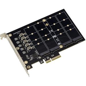 KALEA-INFORMATIQUE M2 PCIe 3.0 x4 Controllerkaart - Zwart - Voor 4 SSD M.2 NVMe M Key