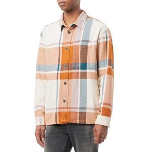 SELETED HOMME Heren Slhloosehybride Check Overshirt Ls shirt met lange mouwen, Sugar Almon., L