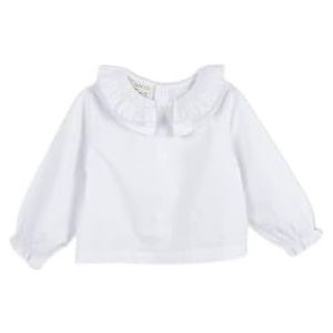 Gocco Wit overhemd met smock in kraag, normaal voor baby's, Regulable