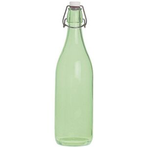 Excelsa Happy Color Glad fles, 1 liter, glas, groen, 8 x 8 x 30 cm