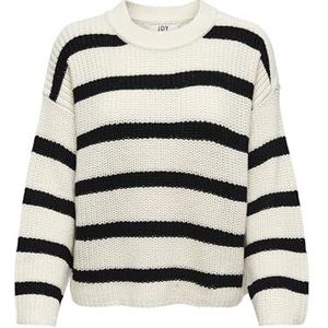 JdY Jdyjusty L/S Stripe KNT Noos Pullover voor dames, Eggnog/Stripes: zwart, XL