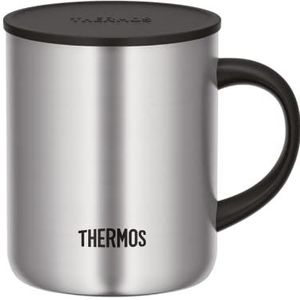 Thermos LONGLIFE CUP 0,35 l, roestvrijstalen beker met deksel of onderzetter, koffiebeker roestvrij staal, campingbeker, houdt dranken langer warm of koud, vaatwasmachinebestendig, BPA-vrij