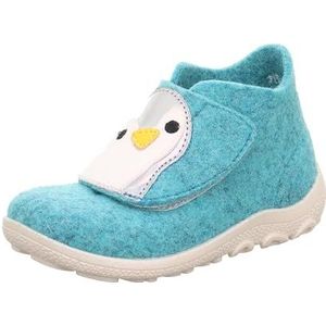 Superfit Baby Jungen HAPPY Hausschuhe, HELLBLAU/WEIß 8400