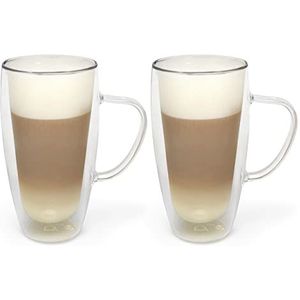 Bredemeijer - Dubbelwandig glas cappuccino/latte m. 400ml (set van twee stuks)