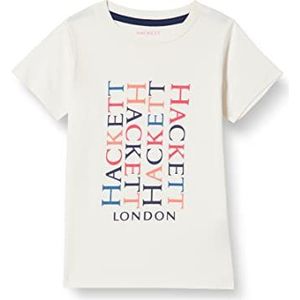 Hackett London Hackett tekst T-shirt voor jongens, Wit, 15 jaar