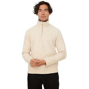 TRENDYOL MAN Sweatshirt - Oranje - Regular, Beige, XL