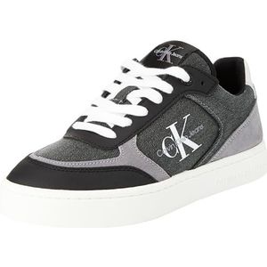 Calvin Klein Jeans Dames klassieke Cupsole Low Mix ML BTW Sneaker, zwart/Stormfront, 4 UK, Zwart Stormfront, 37 EU