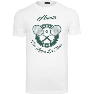 Mister Tee Heren T-shirt Agadir Club Royal Tee, T-shirt met print op de voorkant voor mannen, grafisch T-shirt, streetwear, wit, M