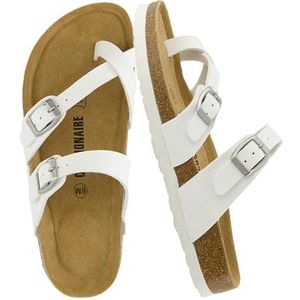 Cushionaire dames luna cork voetbed sandaal met + comfort, Wit, 37 EU