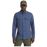 Marine Slim Shirt met lange mouwen, Blauw (Vintage Indigo Gd D24963-d454-g305), S