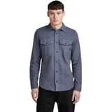 Marine Slim Shirt met lange mouwen, Blauw (Vintage Indigo Gd D24963-d454-g305), XL
