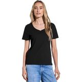 Street One - Dames Shirt - Zwart - Met Decoratieve Tape