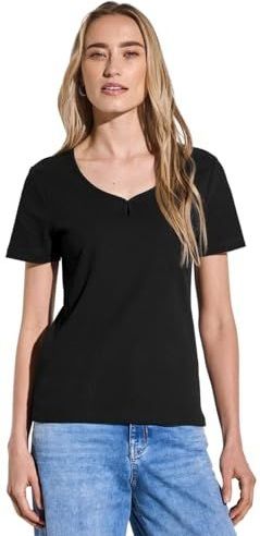 Street One - Dames Shirt - Zwart - Met Decoratieve Tape