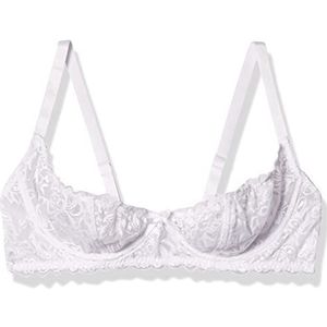 Dreamgirl Dames Plus-Size Plus Size Lace Open Cup Underwire Shelf Bra, White, 44