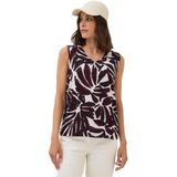 Cecil - Shirttop - Mulberry Red - Met Grafisch Patroon en V-hals