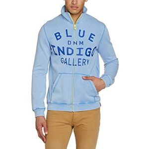 edc by ESPRIT Heren slim fit sweatshirt jas, blauw (Nordic Blue), L