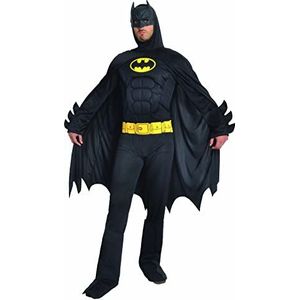 Ciao Batman Dark Knight verkleedkostuum voor volwassenen, officieel DC Comics (maat XL) met gevoerde spieren