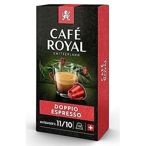 Café Royal Doppio Espresso 100 Capsules voor Nespresso-koffiemachine - 11/10 Intensiteit - UTZ-gecertificeerde aluminium koffiecapsules
