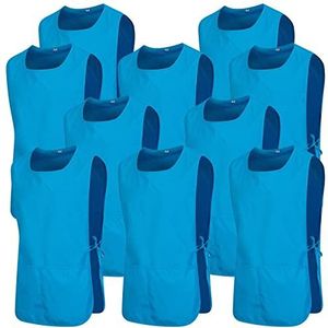 MISEMIYA - Verpakking van 10 stuks - reinigingsschort, laboratoriumuniform, kliniek, medische reiniging 10-3301, Hemelsblauw 68, XL