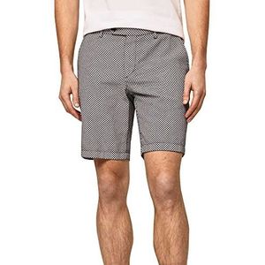 Hackett London Heren Basketweave Print Shorts, Blauw, 28, Blauw, 28W