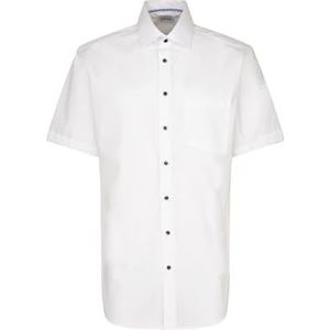 Seidensticker Zakelijk overhemd voor heren, comfortabele pasvorm, strijkvrij, Kent-kraag, korte mouwen, 100% katoen, wit, 46