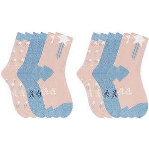 Dim Casual sokken voor meisjes (verpakking van 6 stuks), roze/grijs, 31-34
