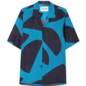 Seidensticker Casual overhemd voor heren, regular fit, korte mouwen, reverskraag, turquoise, XL