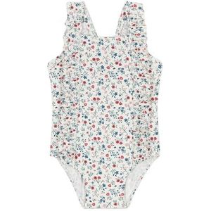 Petit Bateau - Badpak - Wit/Veelkleurig - Ruches en Bloemenprint