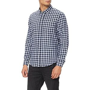 Seidensticker Heren slim fit lange mouwen keperstof overhemd, donkerblauw, S/4XL