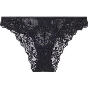Women'secret Hipster Sequins Lace Collection Brief, zwart, XL voor dames