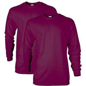 Gildan Heren katoen G2400 T-shirt, kastanjebruin (set van 2), XL, kastanjebruin (verpakking van 2), XL