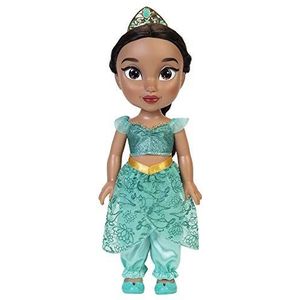 Disney Princess Jasmine-Pop, 35 Cm, Reflecterende Glitterogen, Beweegbare Gewrichten, Outfit, Schoenen, Kroontje, Lang Gevlochten Haar, Geschikt Voor Meisjes Vanaf 3 Jaar