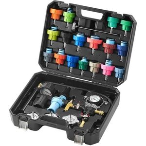 VEVOR 28-delige koelvloeistof-druktesterset afdrukapparaat, druktester, koelwatervulapparaat, koelontluchtingsapparaat, koelsysteemtester incl. thermometer, 17 metalen adapters en 3 testdoppen