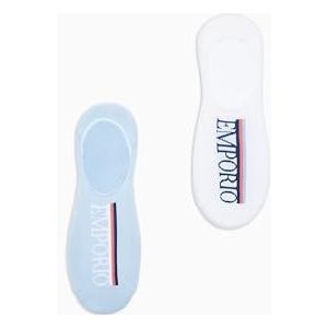 EMPORIO ARMANI Sokken voor dames, Wit/Lichtblauw, Large-X-Large