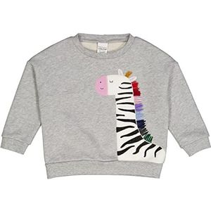 Fred's World by Green Cotton Hello Zebra Sweatshirt voor meisjes, Pale Greymarl, 86 cm