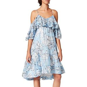 APART Fashion Damesjurk met print, jeansblauw-crème, 42