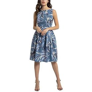 APART Fashion Damesjurk met print, jeansblauw-crème, 42