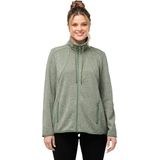 Ulla Popken, Dames grote maten, gebreide fleece jas met ruitpatroon, zwart, 42/44