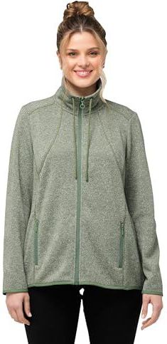 Ulla Popken, Dames grote maten, gebreide fleece jas met ruitpatroon, zwart, 42/44