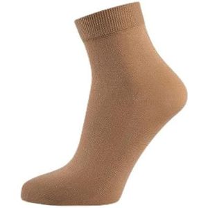 Nur Die Sokken katoen 60 DEN ondoorzichtige sokken in matte look van katoen comfortabele tailleband dames, amber, Eén Maat