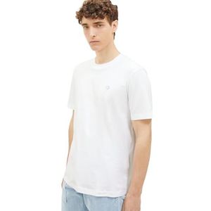 TOM TAILOR-denim Denim slim fit T-shirt voor heren in effen kleuren van katoen