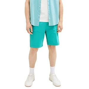 TOM TAILOR Denim Heren Relaxed Fit Tech Shorts met stretch, 31044 - Deep Turquoise, L