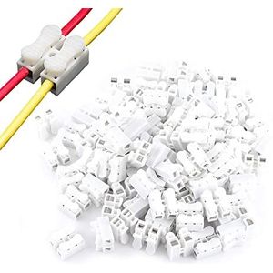 Push Quick Wire Cable Connector, Wire Connector Kit, Electric Connection Quick Wiring Terminal For Ch-2 Press Type, Mini White Wiring Terminal Male Spade Disconnect Kit-20pcs