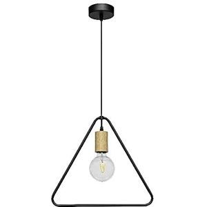 Homemania HOMBR_0007 hanglamp Shape, plafondlamp, hout, metaal, zwart, 37 x 10 x 127 cm