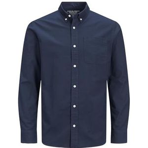 JACK & JONES Brook Check Oxford-hemd, marineblauwe blazer, XS