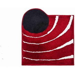 Grund Designer badmat COLANI, Ultrazacht en absorberend, Antislip, 5 jaar garantie, Colani 2, WC-sjabloon o.A. 60x60 cm, rood
