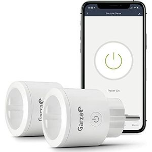 Garza SmartHome Smart stopcontacten, 2 stuks, compatibel met Alexa, iOS en Google Home. Afstandsbediening en programmeerbaar stopcontact via app en stem.