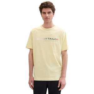 TOM TAILOR Heren T-shirt, 34585, lichtgeel, L