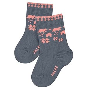 Falke Cosy Fair Isle Sokken, uniseks, voor kinderen, Staal Grijs, 50